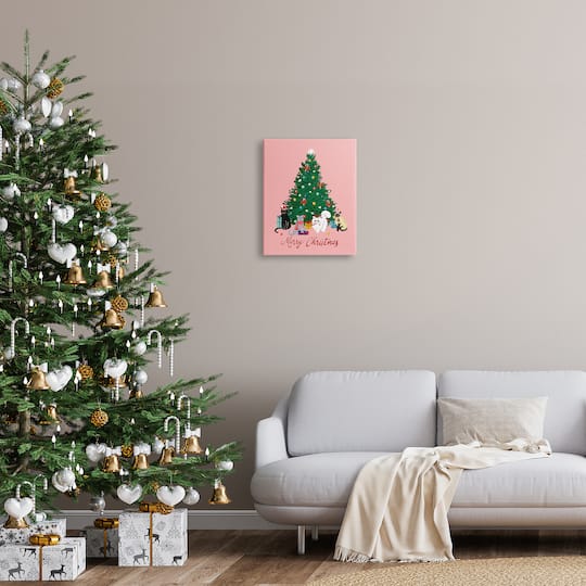 Stupell Industries Merry Christmas Holiday Cats Canvas Wall Art